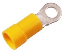 A4643R - ELPRESS - Yellow, PC Insulated, 12-10 AWG, Ring Terminal, M4 Stud, Tin Plated, Brazed, RoHS, Pkg/100