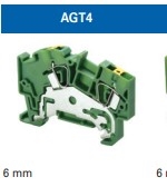 AGT4 - ALTECH - DIN Term Blk, Spring, Grnd; 2 Conn, 600V, 22-10AWG, 6mm, yellow/ green, Pkg/100