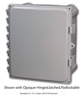 AH10106 - ATTABOX - Heartland Polycarbonate Enclosure 10 x 10 x 6 inches with Opaque Cover-Hinged,Latched,Padlockable