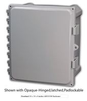 AH1084 - ATTABOX - Heartland Polycarbonate Enclosure 10 x 8 x 4 inches with Opaque Cover-Hinged,Latched,Padlockable