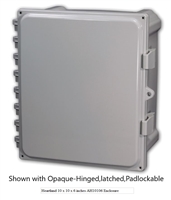 AH16148 - ATTABOX - Heartland Polycarbonate Enclosure 16 x 14 x 8 inches with Opaque Cover-Hinged,Latched,Padlockable