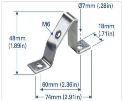 CA603 - ALTECH - BRACKET-Angled DIN Rail Support
