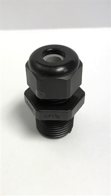 CD09NR-BK - Sealcon/Hummel - Strain Relief, Dome Top, Black Nylon, 3/8"NPT, Cable Range .08 - .24" (2 - 6 mm), 1.209.3801.71