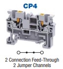 CP4 - ALTECH - DIN Term Blk, Push-In, Feed-Thru; 30A, 600V, 24-10AWG, 6mm, grey, Pkg/100