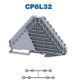 CP8L32 - ALTECH - DIN Term Blk, Push-In, 8x4 Conn; 10A, 300V, 24-14AWG, 9mm, grey, Pkg/10