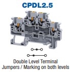 CPDL2.5 - ALTECH - DIN Term Blk, Push-In, Dbl Level; 20A, 600V, 24-12AWG, 5mm, grey, Pkg/50