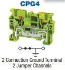 CPG4 - ALTECH - DIN Term Blk, Push-In, Grnd; 600V, 24-10AWG, 6mm, yellow/ green, Pkg/100