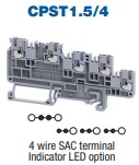 CPST1.5/4 - ALTECH - DIN Term Blk, Push-In, Sensor & Actuator, 4 Conn; 15A, 150V, 24-14AWG, 3.5mm, grey, Pkg/50