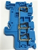 CX4/3/BU - ALTECH - DIN Terminal, Spring, 3 conn; 30A, 600V, 24-10AWG, 6mm, Blue