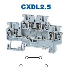 CXDL2.5 - ALTECH - DIN Term Blk, Spring, Dbl Level; 20A, 600V, 24-12AWG, 5mm, grey, Pkg/50