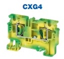 CXG4 - ALTECH - DIN Term Blk, Spring, Grnd; 2 Conn, 600V, 24-8AWG, 6mm, yellow/ green, Pkg/100