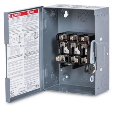 D321N - Square D - 30S-240V-4SN SW - 3 Pole General Duty Indoor Safety Switch