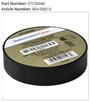 ETCW660 (904-00010)- HELLERMANNTYTON - Electrical Tape, .75" x 66' Roll, 8.0 mil Thick, PVC, Black, 10 rolls/pkg