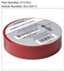 ETST662 (904-00014) - HELLERMANNTYTON - Electrical Tape, .75" x 66' Roll, 7.0 mil Thick, PVC, Red, 10 rolls/pkg