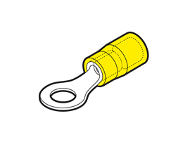 GP-M6 - CEMBRE - 12-10AWG Yellow Ring Terminal, M6 Stud, 2046630, Bag/100