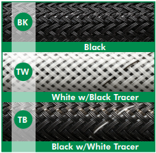HTN2.00TB-200 - TECHFLEX - Flexo Halar - 2" - Black w/ White Tracer Spool 200'