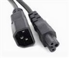 MC9155 - StayOnline - Custom Molded Power Cord - IE320 C14 Plug to C5 Connector 7.0m / 23 feet 2.5a/250v 18/3 SJT BLACK