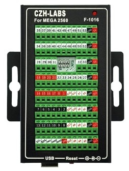 MEGA2560 - OONO - Screw Terminal Block Breakout Module with Aluminum Enclosure, for Arduino MEGA 2560 R3, Pkg/1