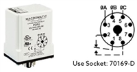 PCPU - MACROMATIC - 3-phase monitor relay, 190-500 VAC, 8 pin SPDT 10 amp relay,  phase reversal - fixed trip (Use 70169-D 8 pin socket)