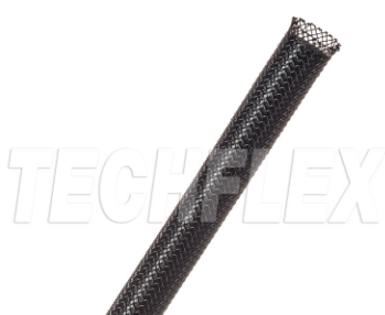 PTN0.25BK - TECHFLEX - 1/4" BLACK General purpose Expandable Braided Sleeving Pkg/1000'