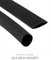 Q2-F-3/8-01-MS100FT - QUALTEK - Heat Shrink, Thin Wall, Polyolefin, 2:1, Black, ID: 3/8" - Pkg/100ft