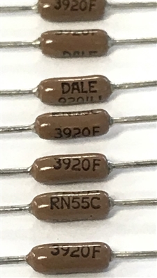 RN55C3920F - VISHAY/DALE - Resistor, Metal Film, 0.1 W 0.25%, 50 ppm, 392 ohm, Through Hole Mount