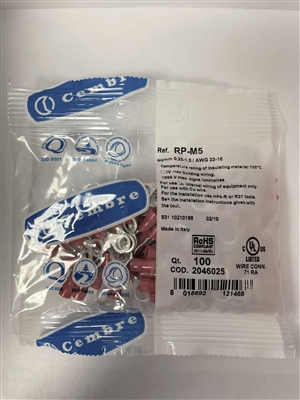 RP-M5 - CEMBRE - RING TERMINAL, M5 Stud Size, Bag of 100