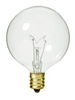 S3821 - SATCO - G16 Globe Incandescent Light Bulb Clear - Candelabra Brass Base - 120 Volt