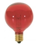 S3833 - SATCO - G12 1/2 Globe Incandescent Light Bulb, Transparent Red - Candelabra Brass Base (E12) - 10W, 120 Volt (10G12 1/2/R)