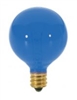 S3834 - SATCO - G12 1/2 Globe Incandescent Light Bulb, Transparent Blue - Candelabra Brass Base (E12) - 10W, 120 Volt (10G12 1/2/B)