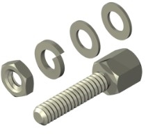 ST9435-36 - LYN-TRON - Jack Screw Bulk Kit, Hex, Zinc Yellow Chromate, Steel, #4-40, 3/16" Body Length (Bulk Pkg/100)