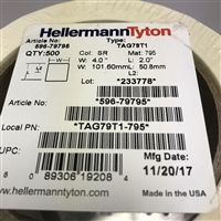 TAG79T1-795 (596-79795) - HELLERMANNTYTON - Thermal Transfer Labels, 4.0" x 2.0", 1 Across, Polyester, Silver, 500/roll