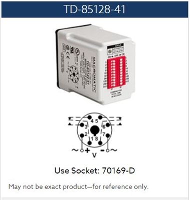 TD-85128-41 - MACROMATIC - Timer, Repeat Cycle (On First), 24V AC/DC, 10 Amp DPDT Output, 1 - 1,023 seconds