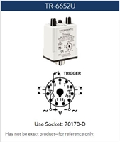 TR-6652U - MACROMATIC - Triggered Delay Interval, 12-125V DC 24-240VAC, 10 amp DPDT, 50ms-100 Hrs, Plug-in, Use 70170-D a 11 Pin Octal Socket