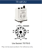 TR6812I - MACROMATIC - TR-6 SERIES PROGRAMMABLE PLUG-IN TIME DELAY RELAY, Multi-function, 12-125V DC 24-240VAC, 10 amp DPDT, 50ms-100 Hrs, Plug-in