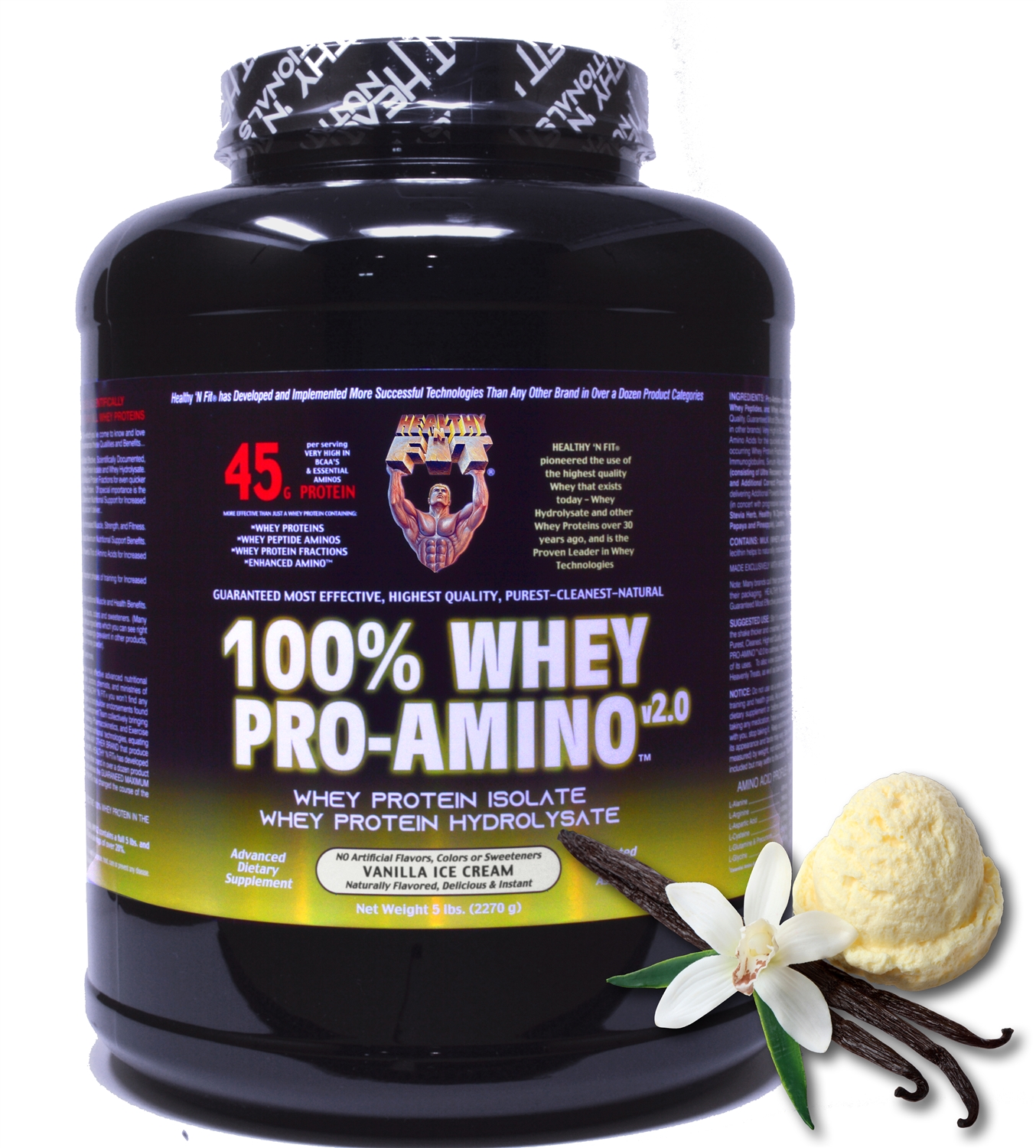 100% Whey Pro-Amino Vanilla Flavor 5Lbs.