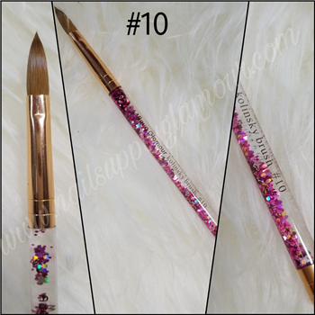 #10 100% Kolinsky Nail Brush (Aqua Rose Gold)