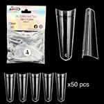 1XL COFFIN "No C Curve" Nail Tips CLEAR (REFILLS) #4