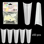 1XL COFFIN "No C Curve" Nail Tips NATURAL (REFILLS) #4