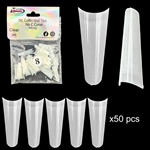 1XL COFFIN "No C Curve" Nail Tips NATURAL (REFILLS) #8