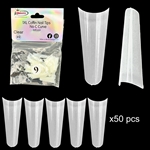 1XL COFFIN "No C Curve" Nail Tips NATURAL (REFILLS) #9