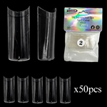 1XL SQUARE "No C Curve" Nail Tips CLEAR (REFILLS) #2