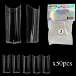 1XL SQUARE "No C Curve" Nail Tips CLEAR (REFILLS) #3