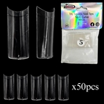 1XL SQUARE "No C Curve" Nail Tips CLEAR (REFILLS) #5