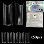 1XL SQUARE "No C Curve" Nail Tips CLEAR (REFILLS) #7