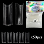 1XL SQUARE "No C Curve" Nail Tips CLEAR (REFILLS) #8