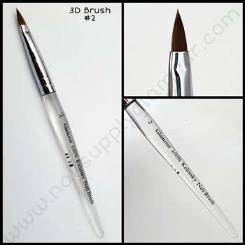 #2 100% Kolinsky 3D Nail Brush (Clear)