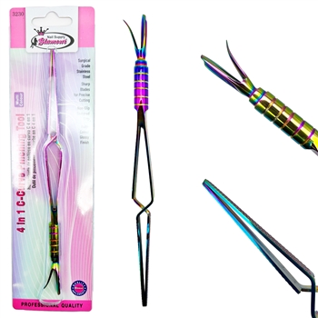 4 in 1 Cuticle Pusher C-Curve Pinching Tool (Multi-Color)