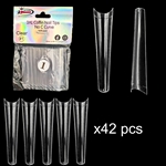 3XL COFFIN "No C Curve" Nail Tips CLEAR (REFILLS) #1