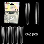 3XL COFFIN "No C Curve" Nail Tips CLEAR (REFILLS) #10